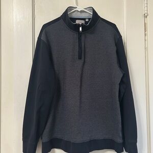 Ted Baker Men's Navy and Gray Zip-Up Sweater